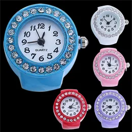 3 mode Quartz doigt anneau montre dame montres fille montre silicone montres ronde montre strass élastique montres Gift272B