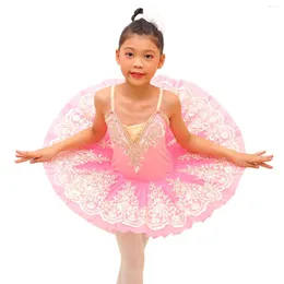 Bühnenkleidung Rosa Ballettkleid Bauchtanz Tutu Röcke für Mädchen Kleine süße Performance-Kostüme Hohe Qualität