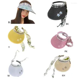 Chapeaux à large bord visières femmes crème solaire chapeau haut de forme vide pour la pêche alpinisme cadeaux Protection UV en plein air avec sangle