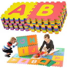 Blöcke 10 teile / satz 30 30 cm Anzahl Tier Wort Muster Baby Spielmatte Puzzle Spielzeug Kinder Kinder Eva Schaum Yoga Krabbelmatten Boden Tapete 230710