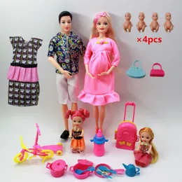 Boneca barbie grávida gravida kit barbie original bebê da barbie Conjunto  De De Família Para Barbie Crianças - Desconto no Preço