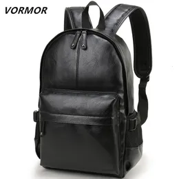 School Bags VORMOR Brand Men Backpack Leather Bag Fashion Waterproof Travel Casual Book Male 230710