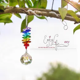 H D Chakra Crystal Suncatcher Candelabro Crystal Ball Prisms Pingente Rainbow Maker Enfeite para pendurar em janela Decoração de casamento em casa L230620