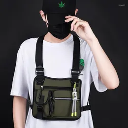 Backpack Techwear Tactical Vest Bag With Rope Men Women Harajuku Street Punk Hip Hop Chest Motorcycle Gilet Tactique Pack