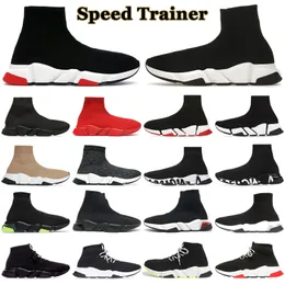 Sock Trainer Shoes Sneakers Designer Casual Men Women Chaussures Black White Red Neon Volt Outdoor Mens Trainers Clear Sole Lace Up Size 36-45
