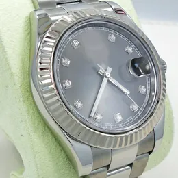 2023 Luxo BP Factory Cal.3235 Movimento Automático II 116334 41mm Mostrador Diamante 18K Ouro Branco Relógio Canelado G Bandeja Cinza Safira Relógios Masculinos