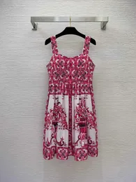 Vestidos de verão 23ss vestidos femininos roupas de grife femininas mayolika estampa floral vestido sem alças de emagrecimento roupas femininas de alta qualidade