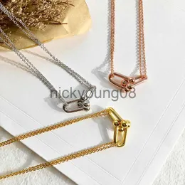 Pendant Necklaces High Edition Hardwear Double Link Pendant Necklace Graduated Necklace Classic Designer Jewelry Mothers' Day Gift 18K Gold Plated x0711 x0711