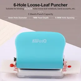 Other Desk Accessories 6 Holes Hole Puncher Diy A4 A5 B5 Loose Leaf Paper Punch Planner Scrapbooking Binding Standard Machine 230710
