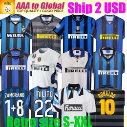 Retro Finals 2009 10 Milito Sneijder Zanetti koszulka piłkarska 97 97 98 99 Djorkaeff Baggio Adriano Milan 10 11 02 03 04 05 08 09 Inters Football Shirt