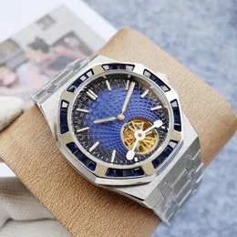 Męski zegarek mechaniczny 42MM automatyczny zegarek ze stali nierdzewnej luminous wodoodporny zegarek w stylu pary pierścionek z brylantem Tourbillon klasyczny zegarek montre de luxe