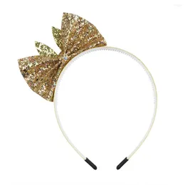 Hair Accessories 1PC 4inch Big Sequin Bow Hairbands Ear Headbands Blingbling Pink Bows Bands Girls