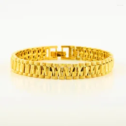 Link Bracelets JHplated Trendy Bracelet Men/women Jewelry 0.9cm 19CM Gold Color Mens Bangles Wholesale African