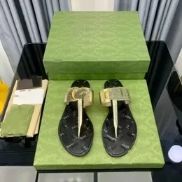 Blokujące stringi sandały damskie pantofel męski czarny skórzany luksusowy projektant płaska moda przyczynowy flip flop rozmiar 35-45 04