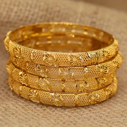 Bransoletka 4 sztuk 24K dubaj bransoletki dla kobiet etiopska afryka moda złoty kolor Arabia saudyjska ślub panny młodej bransoletka biżuteria prezenty 230710
