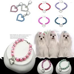 Obroże dla psów Shinny Mutil kolory koralik fantazyjne obroża dla zwierząt diament wisiorek z kryształem górskim perły kryształ kot naszyjnik biżuteria