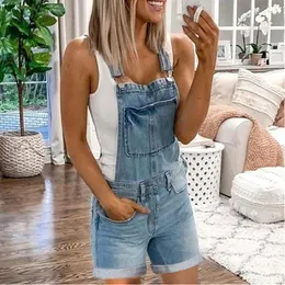 Set Kadın Moda Yaz Minimalizm Düz Renkler Kayışlar Yıkanmış denim kolsuz şort