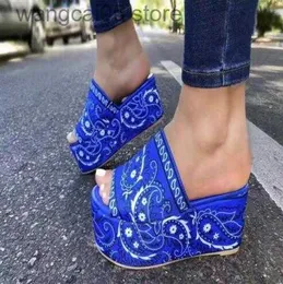 Zapatillas Verano nuevo graffiti impresión suela gruesa transparente PVC ocio al aire libre todo fósforo mujeres sandalias planas zapatillas de tacón alto 2022 T230711