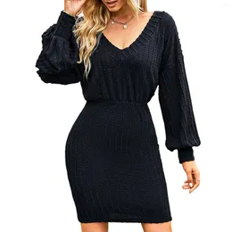 Casual Dresses Long-sleeved Leisure 4 Size Choose S/M/L/XL For Dinner Party Ball Banquet Wear FS99