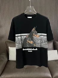 Men's 2023 estilista de verão nova tendência de personalidade relaxada impressão animal de estimação t-shirt de manga curta marca masculina de meia manga maré.