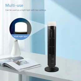 Ventilatori elettrici Ventilatore elettrico verticale Raffreddatore d'aria a torre da 3 W senza lama con luce USB plug-in o alimentato a batteria a 2 velocità per l'home office