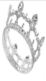 Nouveau luxe grande mariée européenne couronne de mariage magnifique cristal grande reine ronde couronne accessoires de cheveux de mariage JCI1106771743