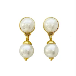 Stud Statement Big White Pearl Ball Drop Earrings For Women Personality 2023 Brincos Baroque Pendnat Earring 230710