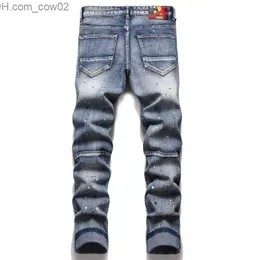 Jeansy męskie Jean Homme jeansy męskie streetwear podarte spodnie jeansowe męskie modne marki Spodnie zniszczone dziury slim odpowiednie dla mężczyzn o prostym kroju Z230711