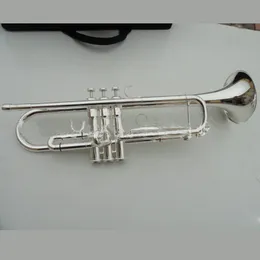 High quality trumpet Bb B flat tritone trumpet brass instrument with hard case, mouthpiece, cloth and gloves, silver plated