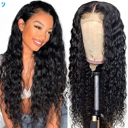 Peruca de renda de onda de água brasileira de menina bonita peruca frontal de renda transparente cabelo humano para mulheres negras peruca frontal