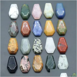 Stone Natural Crystal Small Plate Ornaments Coffin Shape Reiki Healing Chakra Quartz Mineral Tumbled Gemstones Hand Piece Home Drop Dhq9Y