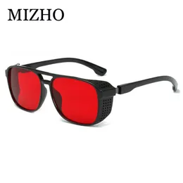 MIZHO Reflection Effects Black Goggle Unisex Tony Star Sunglasses Women Polaroid Steampunk Designer Punk Glasses Men Polarized