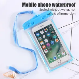 Bolsa à prova d'água Noctilucent Casos de proteção de PVC Bolsa para celular Mergulho Natação Esportes Para iphone 12 Mini 11 Pro Max X XS XR