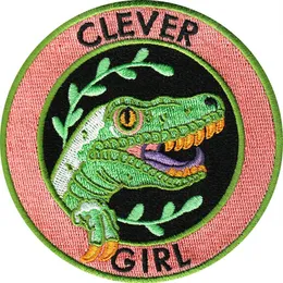 Высокий Qualit Clever Girl Dinosour вышивка на патч свеже