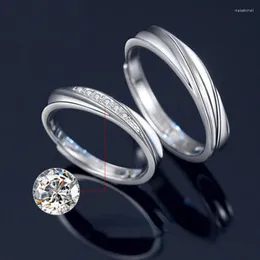 Anneaux de mariage promesse Couple pour femmes hommes romantique Mobius étincelant Zircon anneau amant fiançailles Banquet bijoux rencontre cadeau