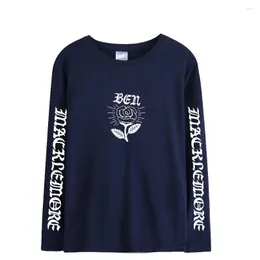Luvtröjor herr Macklemore The Ben Tour 2023 Merch World Shirt Mode Casual Långärmad HipHop T-shirt
