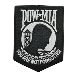 Leathers Pow Mia Embroidered Patch Heat sealed backing For Motorcycle Biker Jacket Iron On Sew On Patch 3 5 G0176 S303S