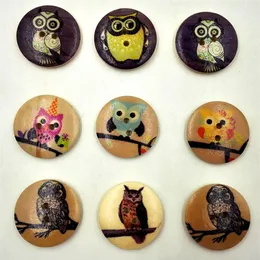 Ahşap Düğmeler 30mm Vintage Baykuş El Yapımı Hediye Kutusu Scrapbooking El Sanatları Parti Dekorasyonu Diy Dikiş Çizim 228o