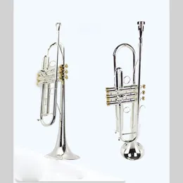 High quality Bb B flat tritone trumpet MTR-400GS instrument with hard case, mouthpiece, cloth and gloves, silver plated