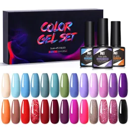 Lakier do paznokci Nee Jolie 6 szt. Zestaw żelowych lakierów do paznokci Zestaw żelowych lakierów do Manicure Design Nail Art Semi Permanent Varnish Hybrid Base Nail Polish 230711