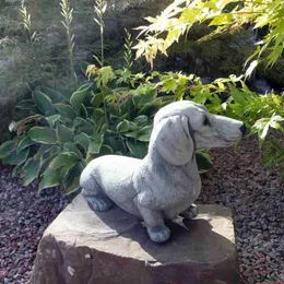 Dachshund Statue Garden Decor Memorial Dog Figurines garden accessories outdoor decoration dog garden decoration big figures L230620