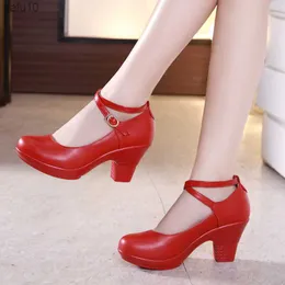 Neue 2022 Mode Frauen Pumpen Mit High Heels Für Damen Arbeiten Schuhe Tanzen Plattform Pumpen Frauen Echtes Leder Schuhe Mary janes L230704