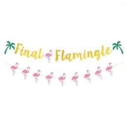 Dekorative Blumen, 2 Stück, Flamingo-Latte, Hawaii-Banner, Sommerkränze, Papier, stilvolle Aufhängung, lustige Dekoration, Blaze-Girlande