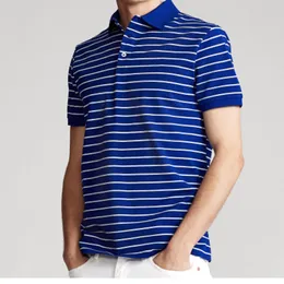 Men's Polos Summer Hombre Horizontal Stripe Small Horse Polo Top Men Short Sleeve Rugby Polo Shirt Camisa Homme Horse Polo Masculine Top 230711