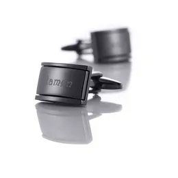 Cuff Links Personalized Cufflinks Black link For Mens Shirt Cufflink Men Engraving Anniversary Man Suit Simple Wedding QiQiWu 230710