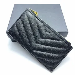 Classic Designer mens womens card holder caviar wallet 6 cards slots key pouch Luxury cardholder envelope Wallets with box passport holders real leather coin purse