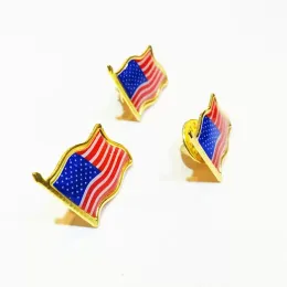 Flag Lapel American Pin Party Supplies United States USA Hat Tie Tack Badge Pins Mini Brooches For Clothes Bags Decoration Wly0508