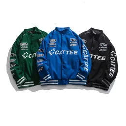 Mens Jackets Y2K American Retro Racing Style Hiphop 코트 편지 자수 남성 펑크 록 느슨한 트렌드 Joker Street 230710