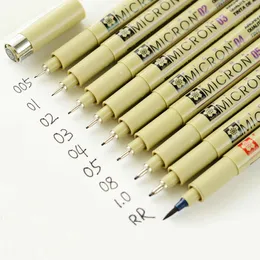 Painting Pens 9 Piece Pigment Liner Pigma Pen Fine Line Sketching Markers Different Tip Black Fineliner StylographsDrawing Pens Supplier 230710