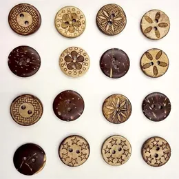 Wooden Buttons 18mm Coconut 2 holes for handmade Gift Box Scrapbook Craft Party Decoration DIY favor Sewing Accessories321W